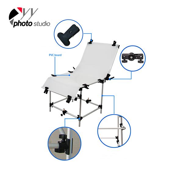 Portable Studio Shooting Table With Frame and Plexiglass Cover Included 60x130cm PST-613