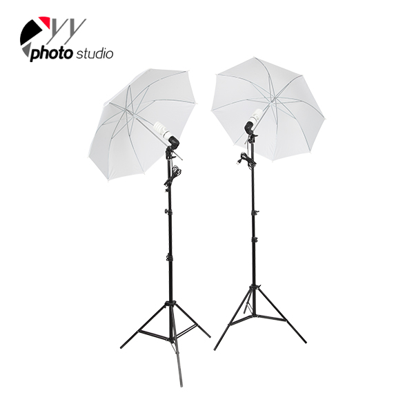 Photo Studio Umbrella Continuous Lighting Kit with Background Support System, KIT 009