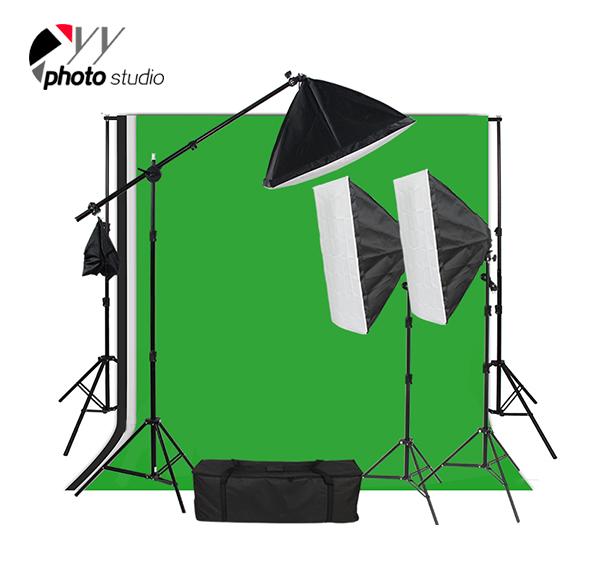 Photo Studio Video Softbox Continuous Lighting Kit with Support System, KIT 019