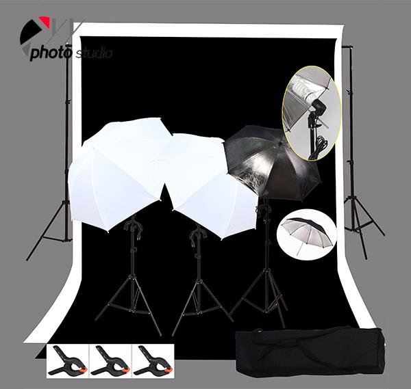 Photo Studio Umbrella Continuous Lighting Kit with Support System, KIT 027