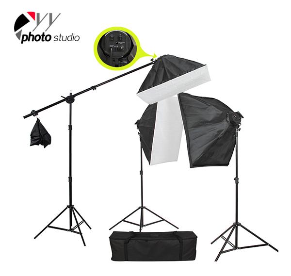 Photo Studio Video Softbox Continuous Lighting Kit with Support System, KIT 036