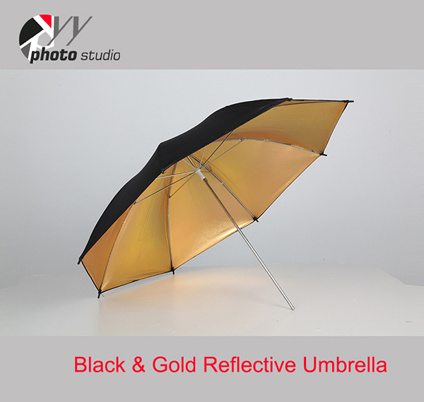 Studio Gold and Black Reflective Photo Umbrella YU301