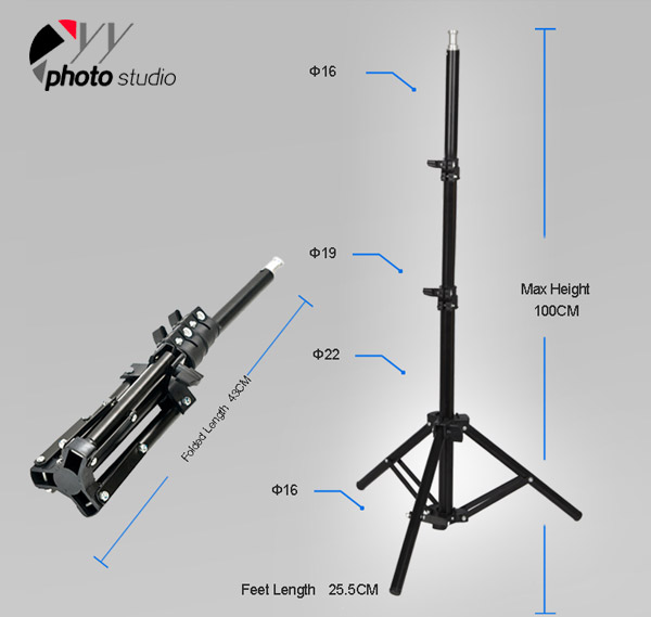 100cm 39”Studio Lighting Photo Light Stand YS100